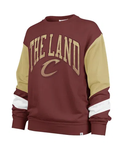 Shop 47 Brand Women's ' Wine Cleveland Cavaliers 2023/24 City Edition Nova Crew Sweatshirt