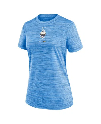 Shop Nike Women's  Blue Milwaukee Brewers City Connect Practice Velocity T-shirt