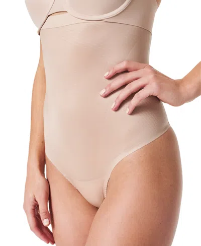 Shop Spanx Women's Thinstincts High-waisted Shaping Thong Underwear 10401r In Champagne Beige