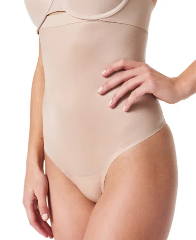 Spanx Plus Size Suit Your Fancy High-waist Shaping Thong In Champagne Beige