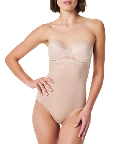 Spanx Plus Size Suit Your Fancy High-waist Shaping Thong In Champagne Beige
