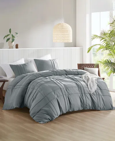 Shop 510 Design Porter Washed Pleated 3-pc. Duvet Cover Set, King/california King In Sage