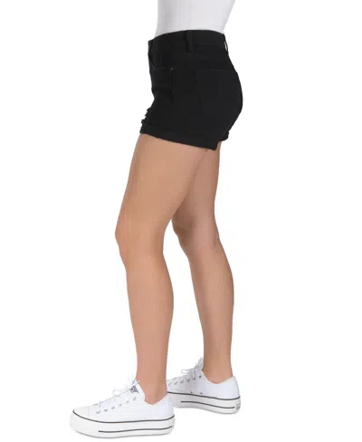 Shop Indigo Rein Juniors' Exposed-fly Destructed Shorts In Black