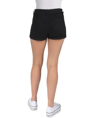 Shop Indigo Rein Juniors' Exposed-fly Destructed Shorts In Black