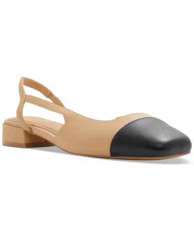 Aldo Amandine Slingback Flat In Dark Beige Smooth