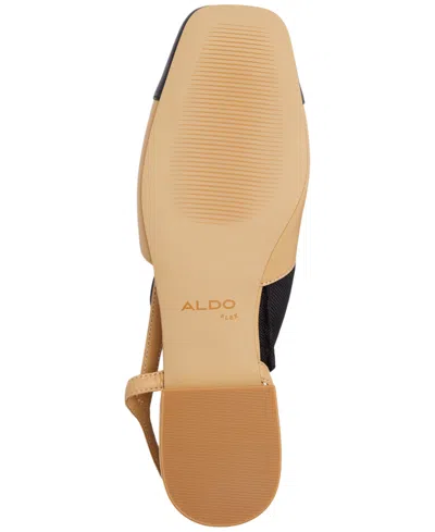 Shop Aldo Women's Amandine Slingback Cap Toe Block-heel Flats In Dark Beige Smooth