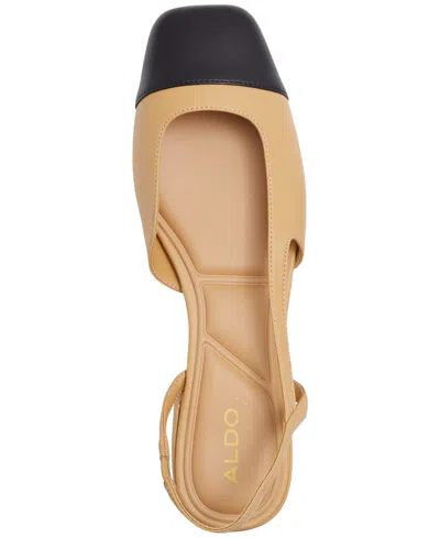 Aldo Amandine Slingback Flat In Dark Beige Smooth