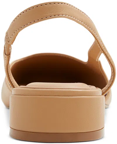 Aldo Amandine Slingback Flat In Dark Beige Smooth