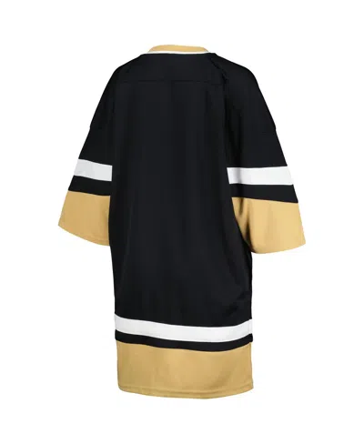 Starter Black Vegas Golden Knights Hurry-up Offense Boxy V-neck Half-sleeve Sneaker Dress In Black