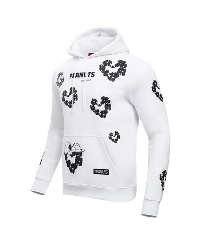 Shop Freeze Max Men's  White Peanuts Heart Pullover Hoodie