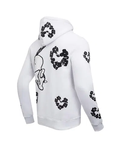 Shop Freeze Max Men's  White Peanuts Heart Pullover Hoodie