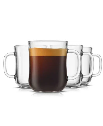 Joyjolt Diner Single Wall Coffee Glass 15.5 Oz, Set Of 4 In Clear