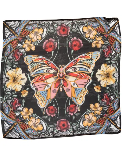Shop Vince Camuto Women's Oversized Butterfly Printed Square Scarf In Black Bright