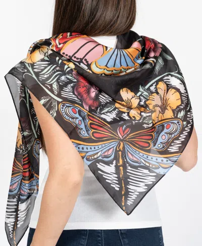 Shop Vince Camuto Women's Oversized Butterfly Printed Square Scarf In Black Bright