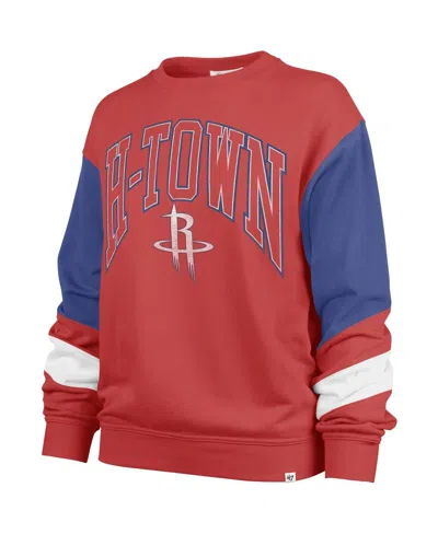 Shop 47 Brand Women's ' Red Houston Rockets 2023/24 City Edition Nova Crew Pullover Sweatshirt