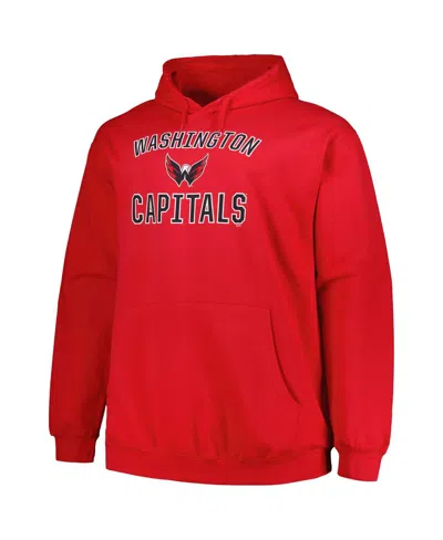 Profile Men's  Red Washington Capitals Big And Tall Arch Over Logo Pullover Hoodie In Red