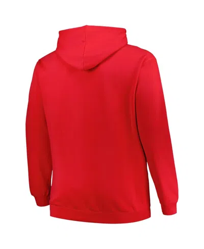 Profile Men's  Red Washington Capitals Big And Tall Arch Over Logo Pullover Hoodie In Red