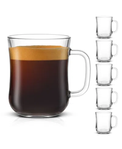 Joyjolt Diner Single Wall Coffee Glass 15.5 Oz, Set Of 6 In Clear