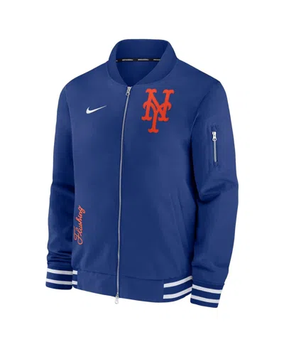 Shop Nike Men's  Royal New York Mets Authentic Collection Full-zip Bomber Jacket