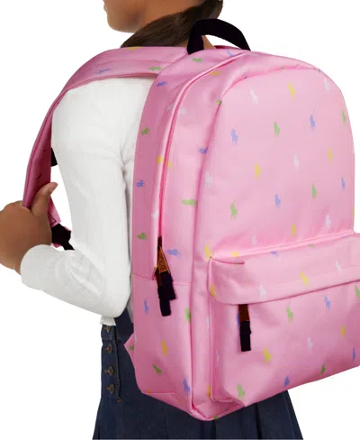 Shop Polo Ralph Lauren Big Girls Pony Adjustable Backpack In Carmel Pink