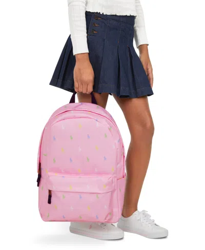 Shop Polo Ralph Lauren Big Girls Pony Adjustable Backpack In Carmel Pink