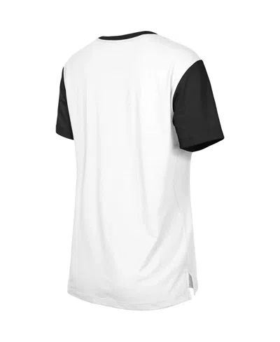 New Era Women's  White, Black Pittsburgh Steelers Third Down Colorblock T-shirt In White,black