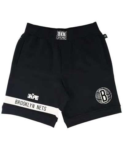 Shop Two Hype Men's And Women's Nba X  Black Brooklyn Nets Culture & Hoops Premium Classic Fleece Shorts