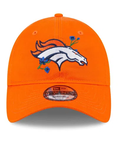 Shop New Era Women's  Orange Denver Broncos Gameday Flower 9twenty Adjustable Hat