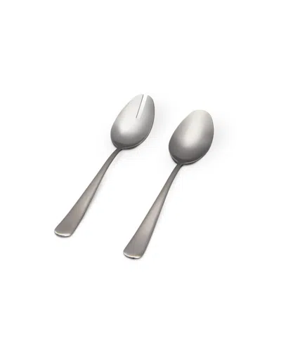 Shop Fable 2 Piece Serving Spoons Set In Matte Silver