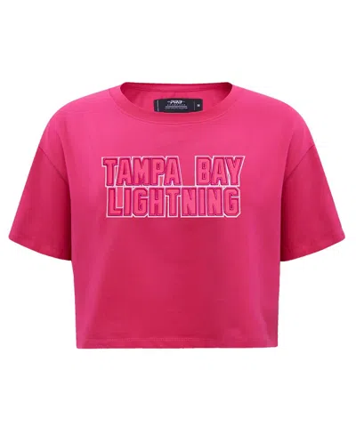 Shop Pro Standard Women's  Tampa Bay Lightning Triple Pink Cropped Boxy T-shirt