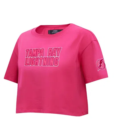 Shop Pro Standard Women's  Tampa Bay Lightning Triple Pink Cropped Boxy T-shirt