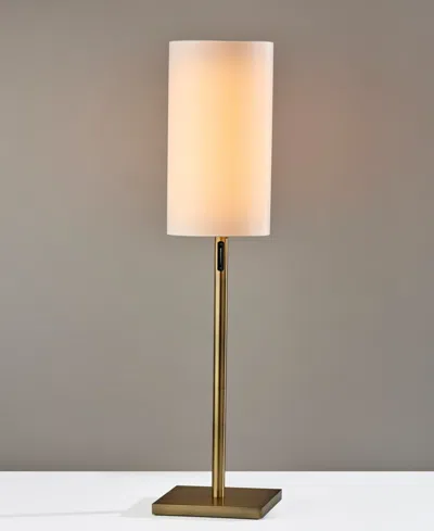 Adesso 62" Matilda Led Floor Lamp With Smart Switch In Antique-like Brass