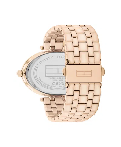 Shop Tommy Hilfiger Women's Quartz Carnation Gold-tone Stainless Steel Watch 34mm In Blush