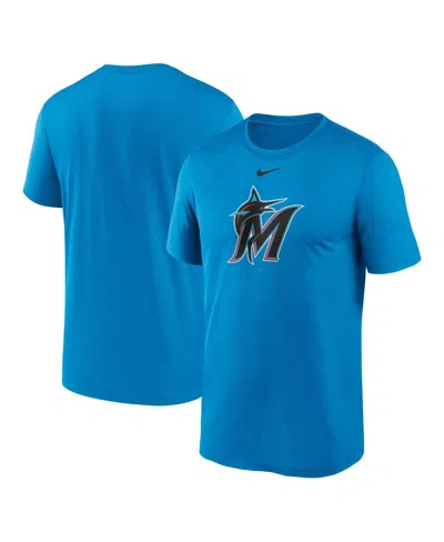 Shop Nike Men's  Blue Miami Marlins New Legend Logo T-shirt