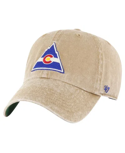 Shop 47 Brand Men's ' Khaki Distressed Co Rockies Vintage-like Hockey Earldor Clean Up Adjustable Hat