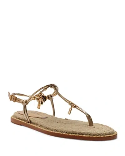 Shop Schutz Women's Mitchell Charm Embellished Thong Sandals In Gold