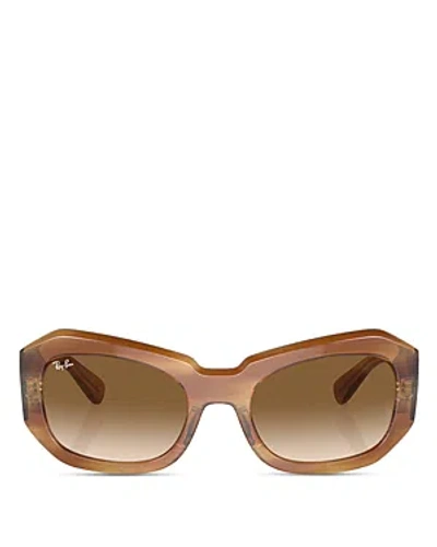 Shop Ray Ban Ray-ban Beate Pillow Sunglasses, 56mm In Brown/brown Gradient