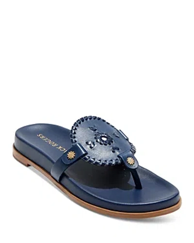 Shop Jack Rogers Women's Collins Whipstitch Detail Thong Sandals In Midnight