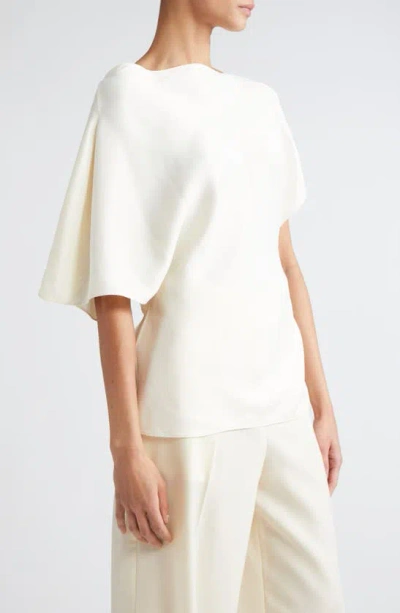 Shop Rohe Róhe Asymmetric Satin Top In Cream