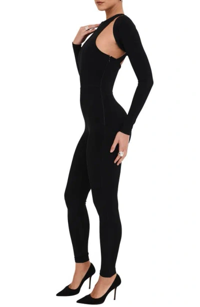 Shop Mistress Rocks Sleeveless Jumpsuit With Shrug In Black