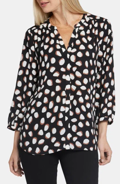 Shop Nydj Pintuck Blouse In Matilda Dot