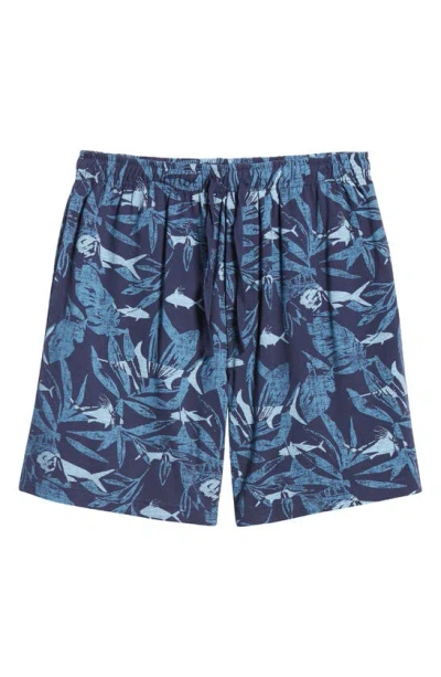 Shop Majestic Sea Change Lounge Shorts In Navy