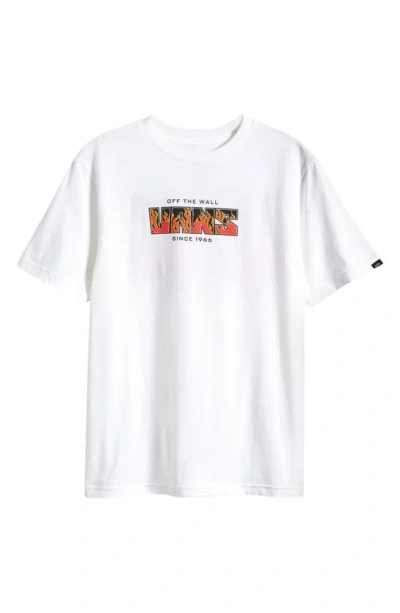 Shop Vans Kids' Digi Flames Cotton Graphic T-shirt In White