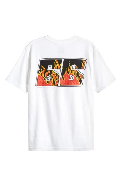 Shop Vans Kids' Digi Flames Cotton Graphic T-shirt In White