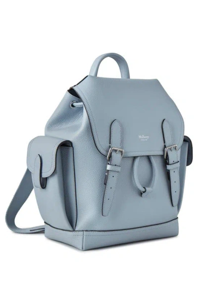 Shop Mulberry Mini Heritage Leather Backpack In Poplin Blue