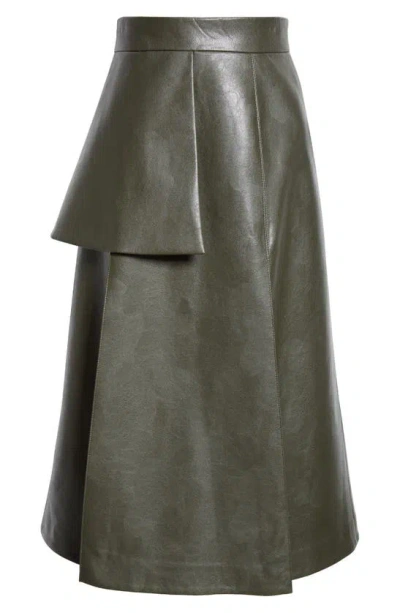 Shop Israella Kobla Konate Faux Leather Skirt In Army