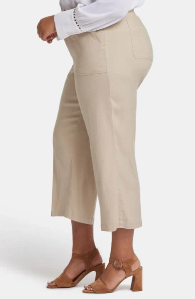 Nydj Utility Wide Leg Capri Linen Blend Pants In Neutral