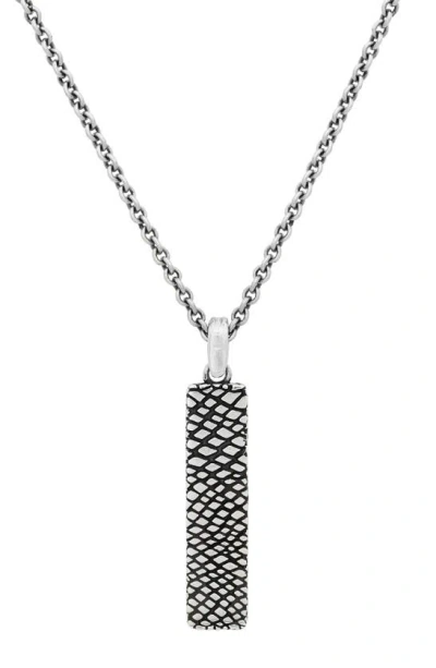 John Varvatos Artisan Sterling Silver Bar Pendant Necklace In Silver