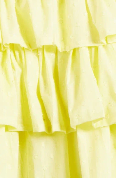 Shop Bcbg Kids' Cotton Top & Tiered Skirt Set In Pale Yellow