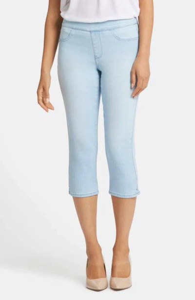 Shop Nydj Dakota Side Slit Pull-on Capri Jeans In Oceanfront